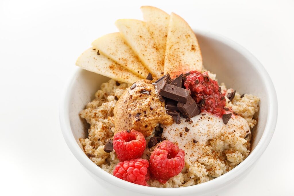 Mindset Meals prepared bowl with fruit and chocolate